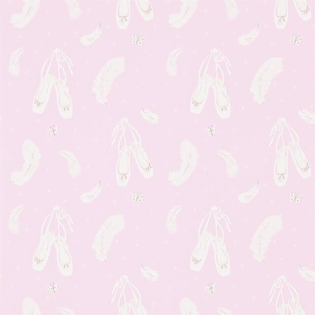 behang little sanderson Ballet Shoes roze, wit