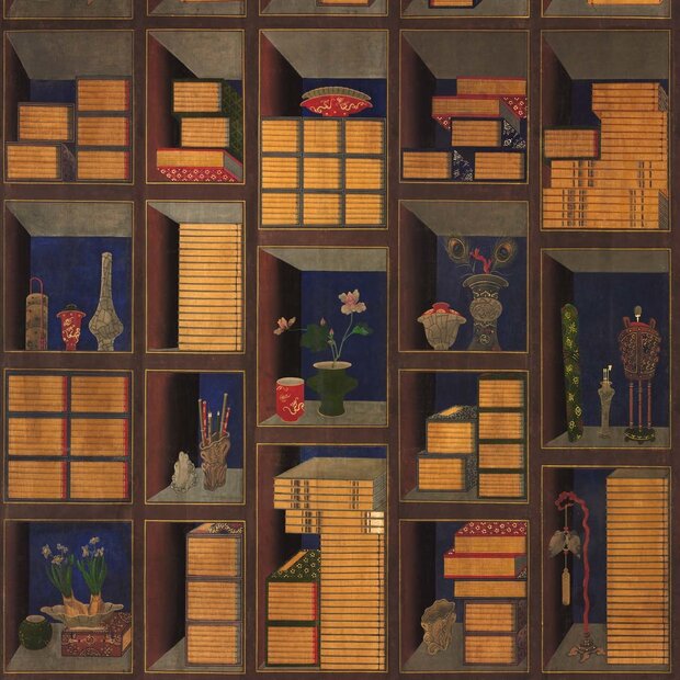 Mind the Gap Korean Library Behang The Home Of An Eccentric Man&nbsp;Behang Collectie Chromo 