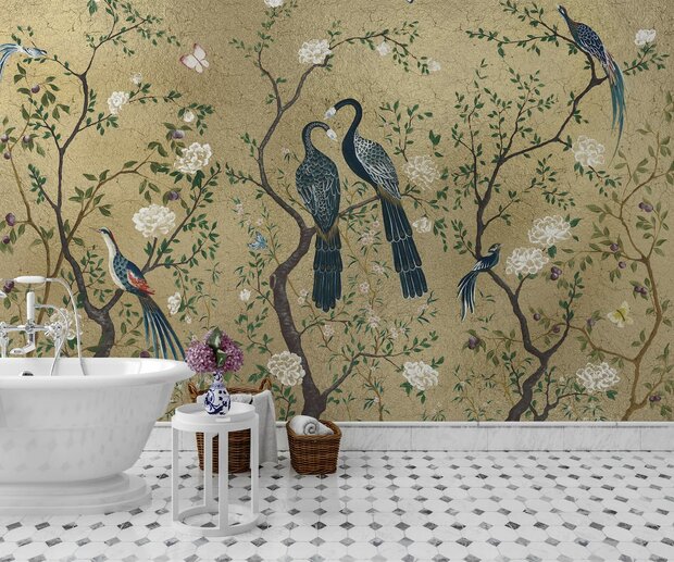 coordonne random metallics behang Coordonne Edo Extra Gold behang 9600001 badkamer