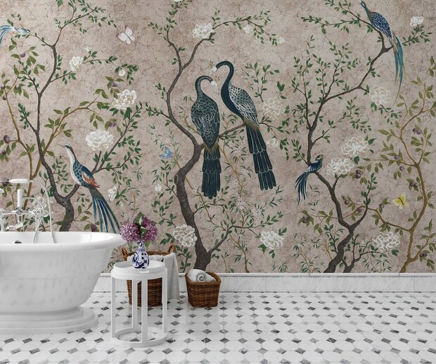 Coordonne Edo Rose behang 9600003 badkamer