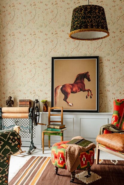 Mind the Gap Grandma&#039;s Tapestry Behang -  Bluewash