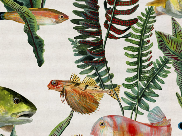 Coordonne Bank of Fish Behang 9500020