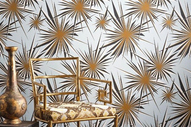 jim thompson golden sunburst starlight blue behang jt021064002 tony duquette sfeer