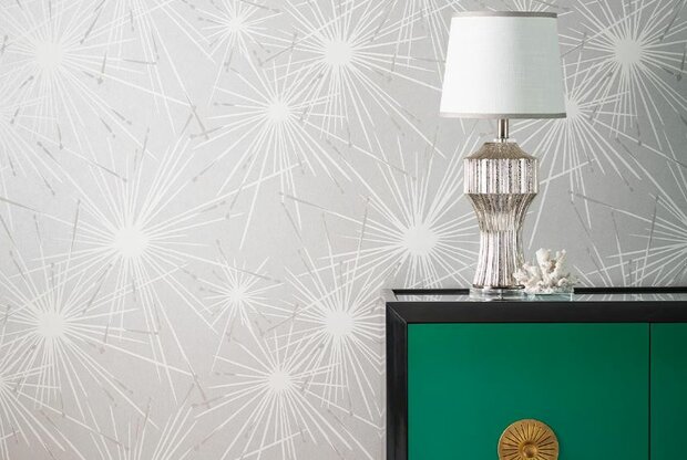 Jim Thompson Fireworks behang graphite w01065-05 tony duquette sfeer