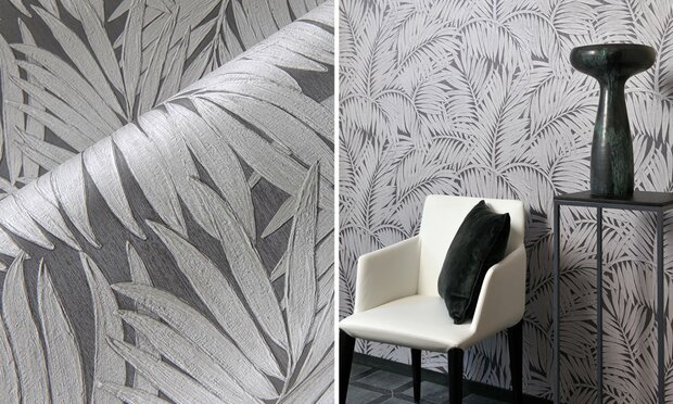ARTE Sabal behang grijs