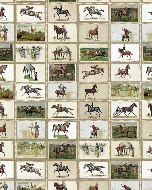 Mind the Gap English Equestrian Stamps Behang WP20631