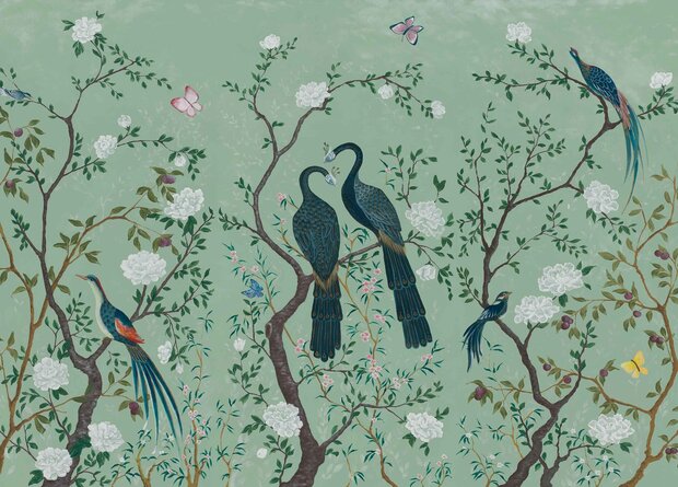 Coordonne Edo Aqua Behang - Linnen A00310