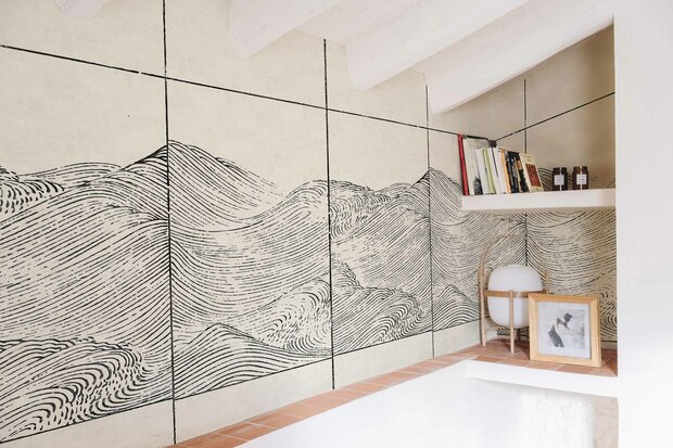 Coordonne Waves Behang Linnen A00335