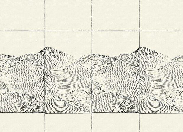 Coordonne Waves Behang Linnen A00335