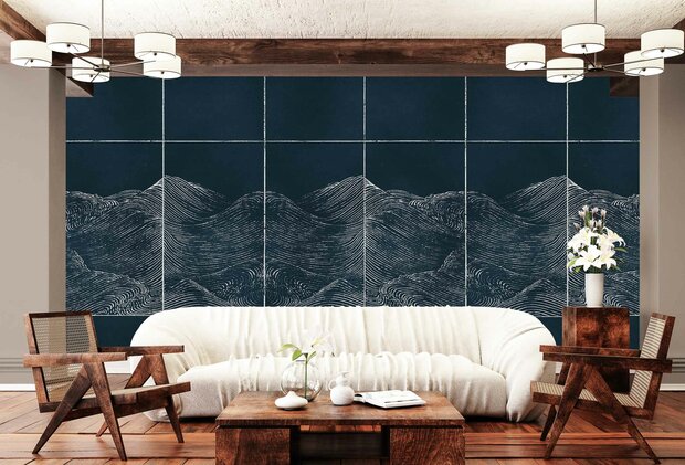 Coordonne Waves Behang - Silver 9600501