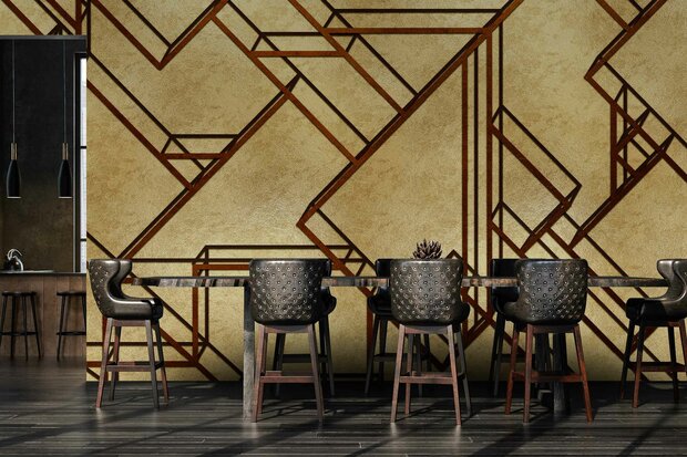 Coordonne L-Geometric Behang - Gold 9600400