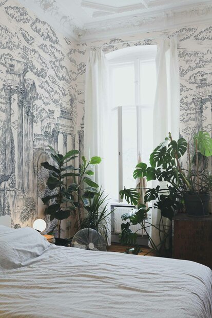 Coordonne Ruins Cobalt Behang - Linnen A00330L