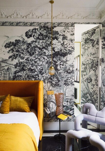 coordonne tapestry wandkleed behang zwart grijs sfeer