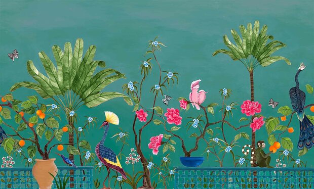 Coordonne Neo Tea Garden Green behang 8800132