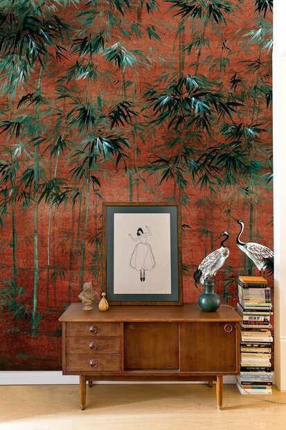 Coordonne Garzas behang Goji   garzas-Goji coal-mural-coordonne-1