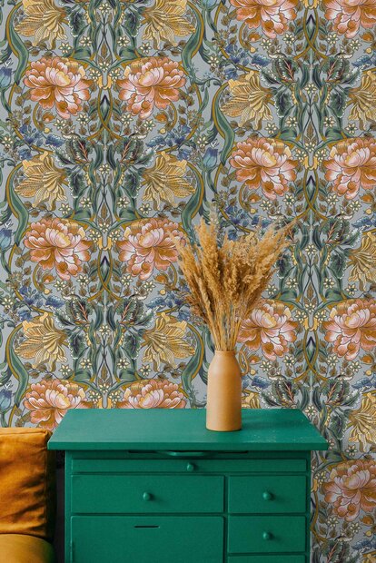 Coordonne Belle-epoque Blue Behang 8800011