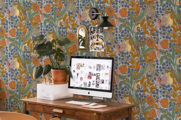 Coordonne Neo-belle-epoque Blue Behang 8800015