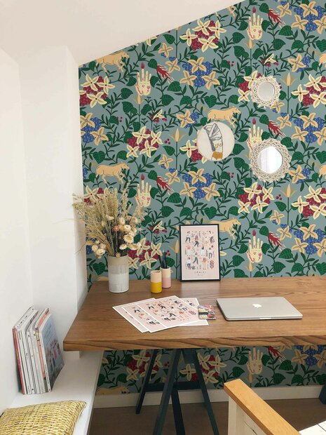 Coordonne Neoflowery Blue Behang 8800045