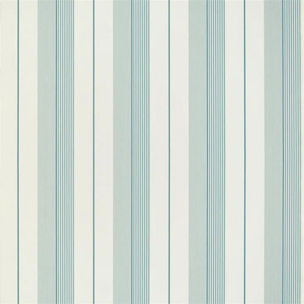 Ralph Lauren Aiden Stripe Behang - Teal Blue PRL020/14