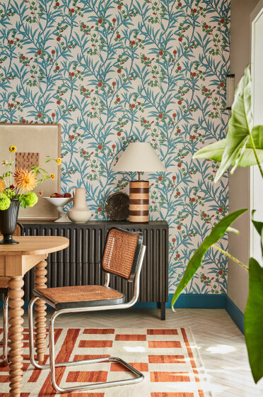 Little Greene Bamboo Floral Behang Heat