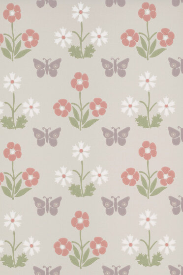 Little Greene Burges Butterfly Behang French Grey