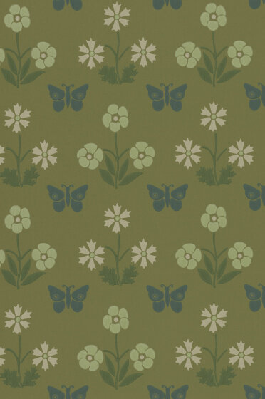 Little Greene Burges Butterfly Behang Garden