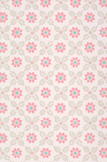 Little Greene Ditsy Block Behang Carmine