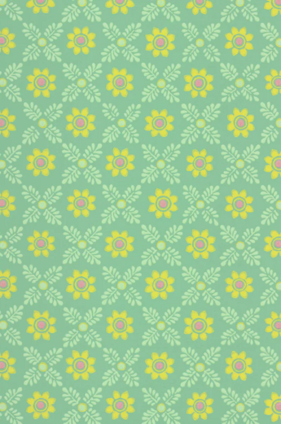 Little Greene Ditsy Block Behang Green Verditer