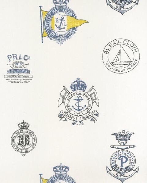 Behang Ralph Lauren Rowthorne Crest Top Brass PRL032-02 Signature Papers close-up