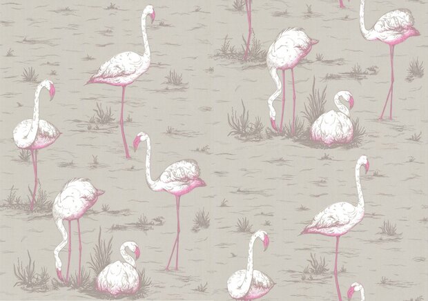 Behang Cole and Son Flamingos wave Contemporary Selection Luxury By Nature