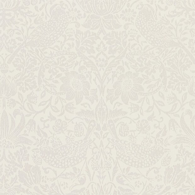 Behang Morris &amp; Co. Pure Strawberry Thief DMPU216021 - Pure Morris Collectie Luxury By Nature