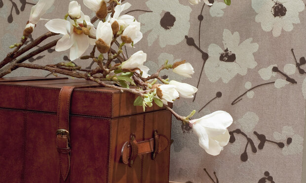 Arte Behang Flamant Metal Velvet Flower and Lin sfeer 5 Luxury By Nature