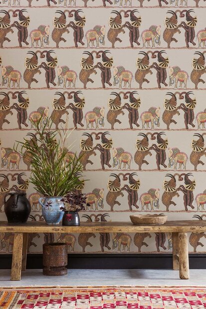 Olifanten Behang cole and son Safari Dance behang 109/8038 sfeer Ardmore Cole and Son