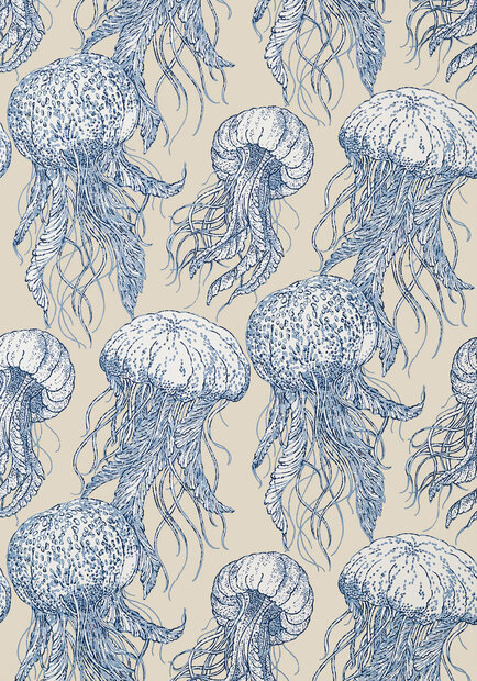 Kwallen behang Thibaut Jelly Fish Bloom T13168