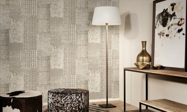 Arte Flamant behang Patchwork behangpapier Caractère 12050