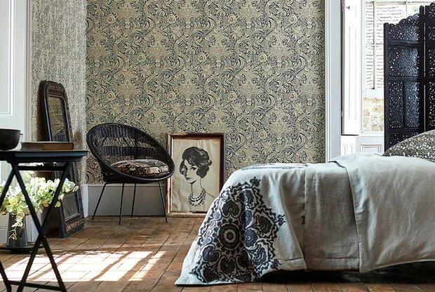 Morris &amp; Co Indian behang William Morris Archive IV 4 The Collector sfeer 1