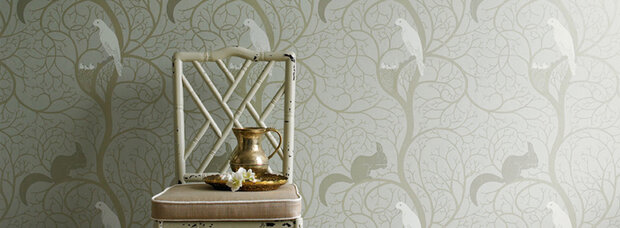 sanderson Behang Vintage Squirrel &amp; Dove
