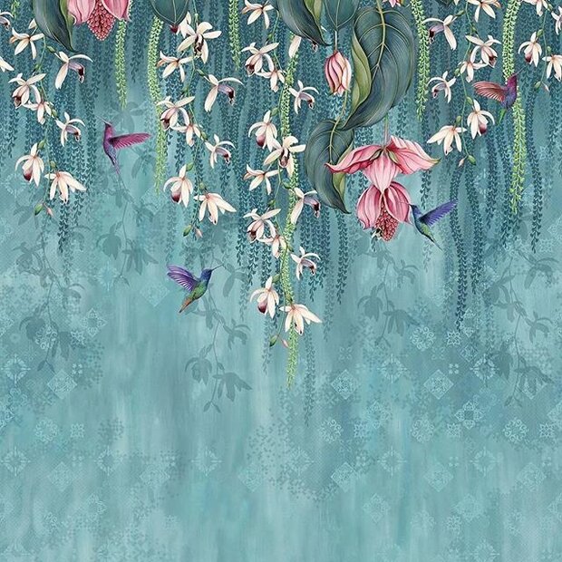 Osborne and Little Trailing Orchid behangpapier blauw