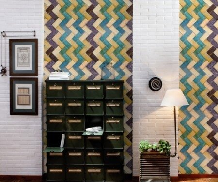 Tiles zig zag behang luxury by nature sfeer