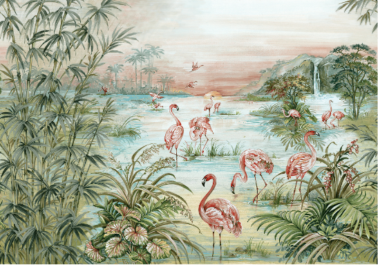 Coordonne Roseus Behang Flamingo