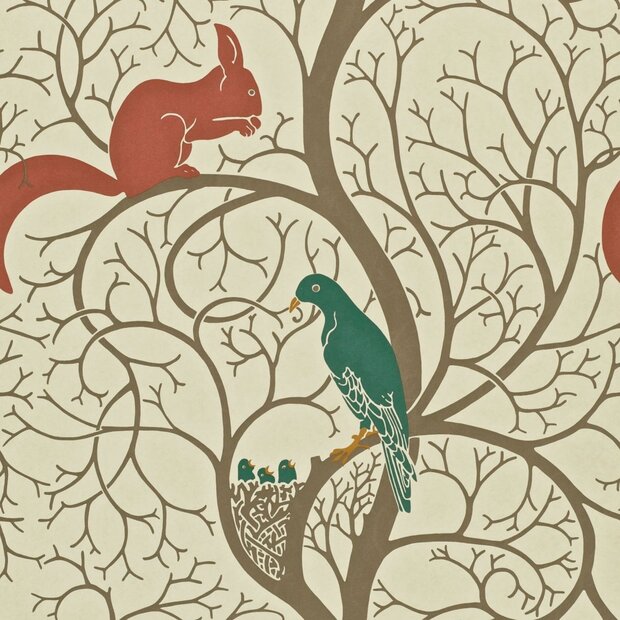DVIWSQ102 sanderson Behang Vintage Squirrel &amp; Dove 2