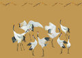 Catchii-behang crane dance okergeel