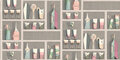 Fornasetti Cocktails behang papier 114-23044 Senza Tempo Cole and Son flessen kast cocktails