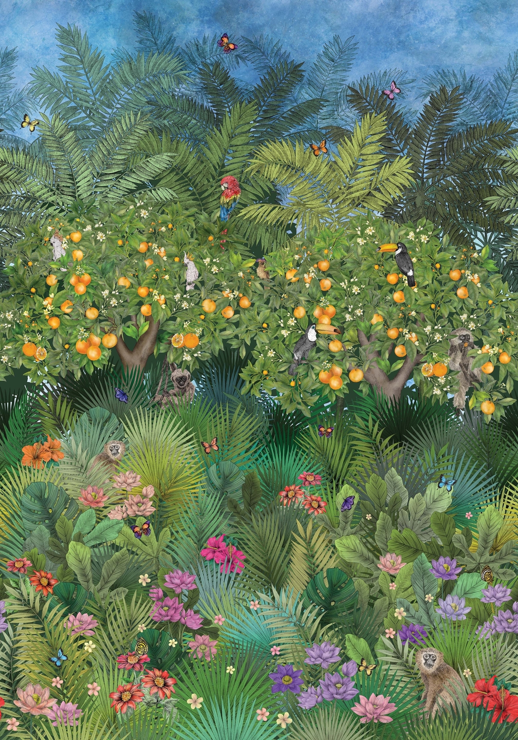 matthew williamson Orange Grove behang w7493-01 tropisch behang groot