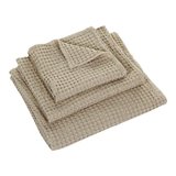 Wafel handdoek linen 770 Pousada collectie Abyss Habidecor handdoeken stapel