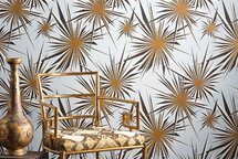 Jim Thompson Golden Sunburst Behang - Silver