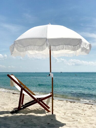 Business Pleasure Beach Parasol - Antique White