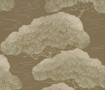 Behang Little Greene Pines golden pine 20th Century Papers Collectie Luxury By Nature