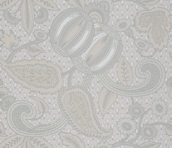 Little Greene Pomegranate Behang National Trust Papers Grey Scale