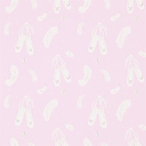 behang little sanderson Ballet Shoes roze, wit